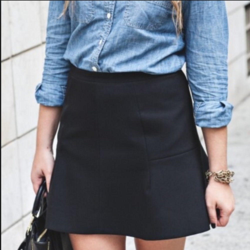 J. Crew Fluted Skirt in Double Crepe